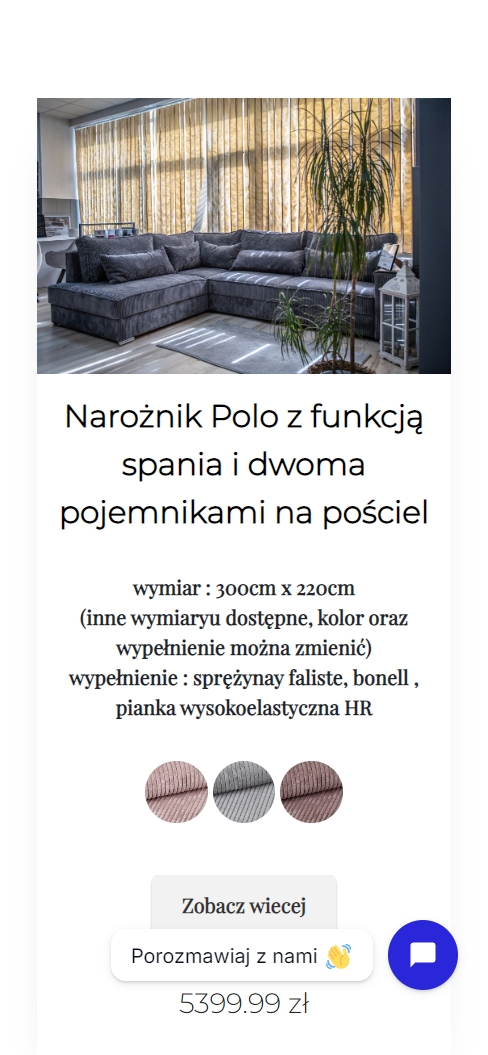 Strona salonu meblowego na telefonie - widok 4